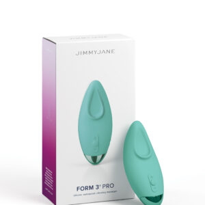 JimmyJane Form 3 Pro Teal Green Small Curved Vibrator from Pipedream Products. Your best ever orgasms are in the palm of your hand with this extremely powerful