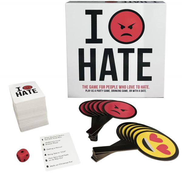 I Hate...The Game For People Who Love To Hate from Kheper Games. The game for people who love to hate. There are three ways to play I HATE. As a Party Game