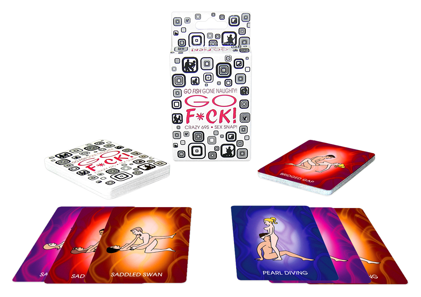 Go F*ck Card Game from Kheper Games. Go fish gone naughty. Crazy 69. Sex snap. Did you enjoy playing games like Crazy 8s