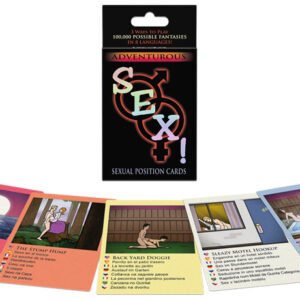 Each Adventurous Sex Card Game from Kheper Games. Explicitly illustrates a provocative sex position. Some are outdoors