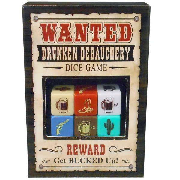 Wanted Debauchery Dice Game from Kheper Games. A collection with 30 of the most ridiculous drinking games from around the world! Play the craziest games from all over the globe