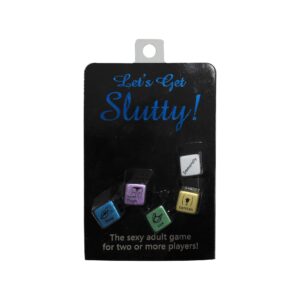 Let's Get Slutty Dice adult game from Kheper Games. Kheper Games is excited to announce Letâs Get Slutty! Dice as two new games joining their extensive line of award winning adult games. A shiny metallic set of foreplay dice that work for a couple or fo