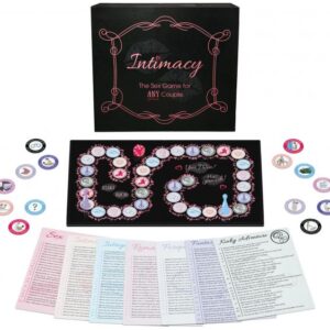 Intimacy Board Game for any couple from Kheper Games. The board game where you answer personal questions and perform erotic activities with your lover as you move around the game board. Explore seven categories of intimate fun