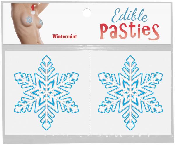 Snowflakes Pasties Wintermint from Kheper Games. Edible body pasties made into fun shapes. Enjoy them as mouth watering nipple treats. One size fits most. Categories: Adult Candy and Erotic Foods