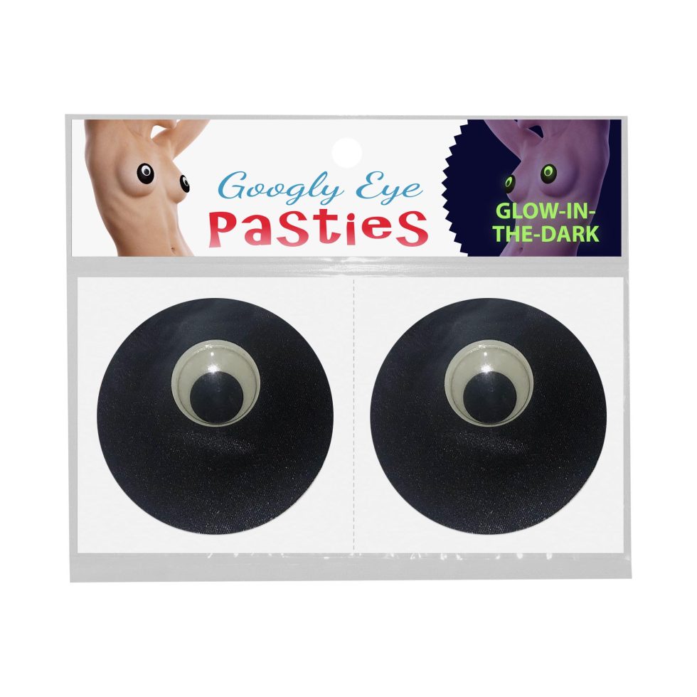 Googly Eye Pasties from Kheper Games. Glow in the dark pasties. Give your lover a laugh and a surprise with your googly eyes! Why not have a little fun in the bedroom with these humorously sexy high quality pasties? Get sexy