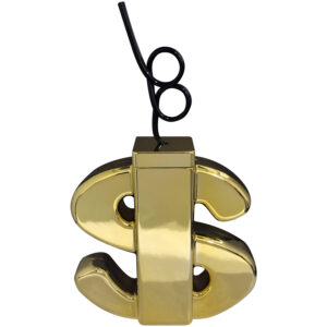Metallic Gold Dollar Sign Cup from Kheper Games. Gold $ Cup holds  +20 ounces.  Put your money where your mouth is while you bring your bling to the party.  This brilliant