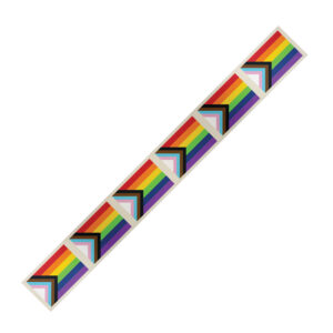 Progress Sash from Kheper Games. Progress Sash lets you show your pride and inclusiveness with these vibrant sashes that incorporate our licensed Progress Sash flag design. Great for upcoming pre-wedding events