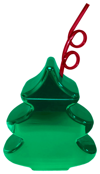 Christmas Tree Cup from Kheper Games. A colorful cup that will get you into the holiday spirit for all of your favorite beverages! Holds up to 24 ounces. The color is metallic green with a bright red straw. Categories: Party Games