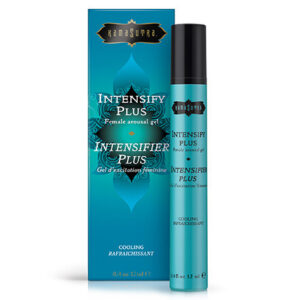 Kama Sutra Intensify Plus Cooling Female Arousal Gel .4 fluid ounce. An intimate intensifying gel for her that enhances sensual satisfaction with a gentle pulsating sensation on the skin. The unique formula encourages heightened sensation and intensifies