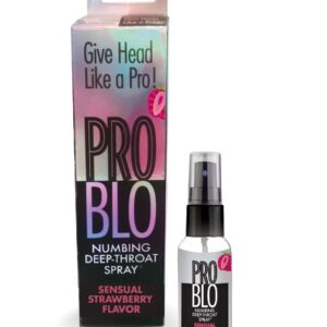 Problo Deep Throat Numbing Spray Sensual Strawberry Flavor 1 fluid ounce Bottle from Little Genie. Blow your manâs mind with the best oral sex of his life! Just a squirt or two of this numbing spray will allow you to give your best blow job by desensiti