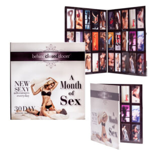 Month of Sex Games for Couples from Little Genie Productions. Available Now!  Nominated for Game of the Year! 30 Day Activity Calendar Behind Every Door is a New Adventure. How to play:  alternate days