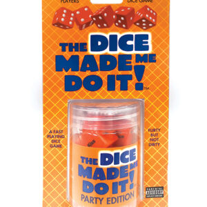 The Dice Made Me Do It Party Edition Game from Little Genie. The Dice Made Me Do it is an exciting dice party game meant to be played with a group of adult friends. Roll the dice and follow the instructions for an exciting evening of laughs and perhaps ro