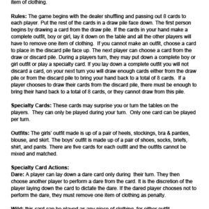 Take it Off Stripping Card Game from Little Genie. This is a rummy inspired stripping card game