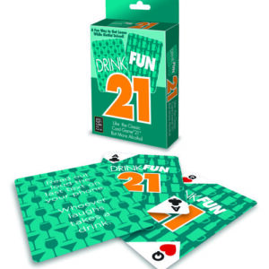 Drink Fun 21 Card Game from Little Genie.  Drink Fun 21 - Adult Drinking and Party Game BG.075. Drink Fun 21 is an Adult card game. The game play is similar to blackjack with an additional 4 aceâs so chances of getting blackjack increase. Each card has