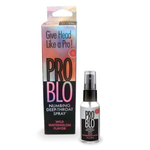 Problo Numbing Deep Throat Spray Watermelon 1 fluid ounce Bottle from Little Genie. Blow your manâs mind with the best oral sex of his life! Just a squirt or two of this numbing spray will allow you to give your best blow job by desensitizing your gag r
