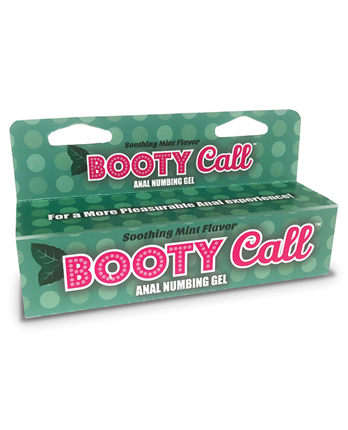 Booty Call Mint Flavored Anal Numbing Gel 1.5 ounces from Little Genie. New Mint Flavored Booty Call anal numbing gel take the worry out of anal play. Apply before anal sex for a more pleasurable anal experience. Booty Call is a mint flavored anal numbing