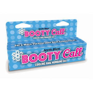 Booty Call Arctic Blast Anal Numbing and Cooling Gel. Active ingredient Lidocaine 5% purpose Anorectal. Directions: Cleanse affective area with mild soap and water. Gently dry by patting and blotting with tissue paper or soft cloth before application. App