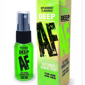 Deep AF Deep Throat Numbing Spray Spearmint for him and her 1 fluid ounce from Little Genie Producttions. Deep AF a deep throat numbing spray