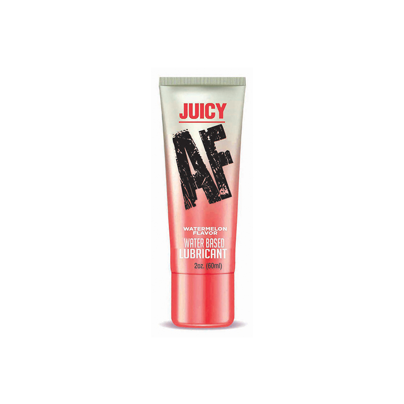 Juicy AF Lube Watermelon 2 ounces from Little Genie. Natural water based lubricant. Ingredients: water