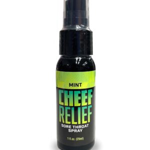 Cheef Relief Mint Sore Throat Spray 1 fluid ounce from Little Genie Novelties. The ultimate solution for smokers seeking relief from dry cough and itchy throat. Our carefully crafted formula targets and relieves the pesky irritations associated with smoki