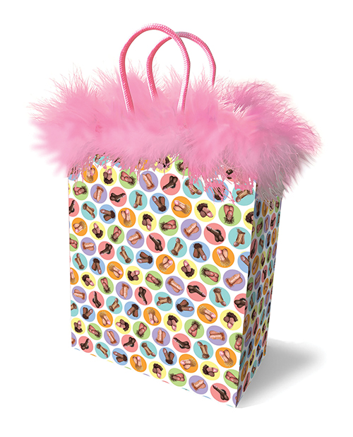 Dirty Penis Gift Bag from Little Genie. This is Little Genie's newest addition to our top selling dirty penis line and gifting has never looked so fun! Our Dirty Penis gift bag is made of high quality materials and sturdy woven handles. Featuring fluffy a