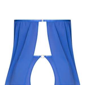 Sassy Cupless Babydoll and Panty Set Cobalt Blue from Magic Silk Lingerie Exposed collection. Item: Magic Silk Cupless Babydoll and Crotchless Panty Set M259. Colors: Black