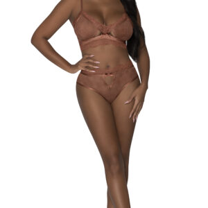 Caramel Kiss Bralette and G-String Panty Set Caramel 2XL from Magic Silk Lingerie. From the Exposed by Magic Silk collection