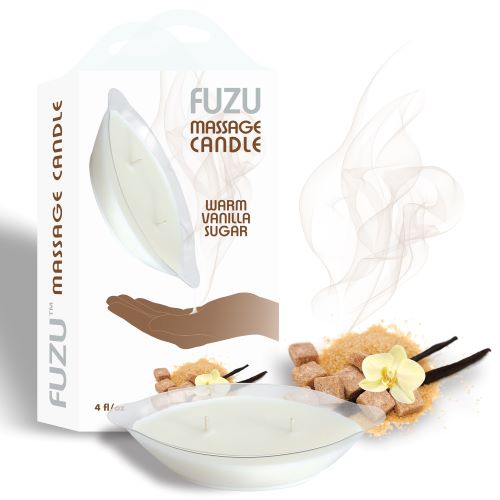 Fuzu Massage Candle Warm Vanilla Sugar 4 ounces from Doctor Love. A romance inspiring candle