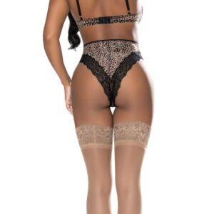 Purrfect Half Cup Teddy with Split Crotch Leopard Print S/M from Magic Silk Lingerie. From the Exposed by Magic Silk collection