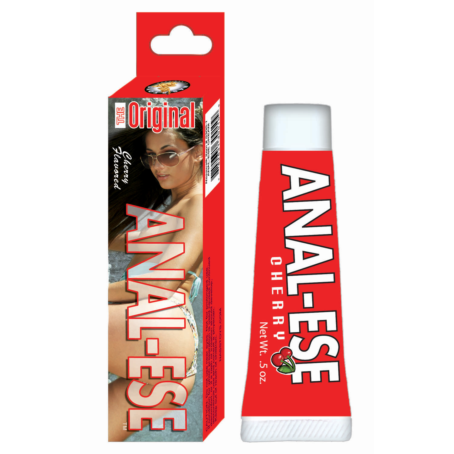 Anal Ese Cream Cherry .50 ounce from Nasstoys of NY. Apply a small amount to rectal area prior to penetration. The original Anal Ese Cream is available in two sizes: .5 ounce and 1.5 ounces tubes. Also now available in non-graphic home party packaging. Ea