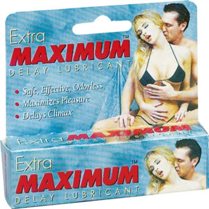 Extra Maximum Delay Lube Small half an ounce from Nasstoys of NY. Premature ejaculation getting you down? Extra Maximum Delay Lube half ounce tube. Each sold separately. Safe