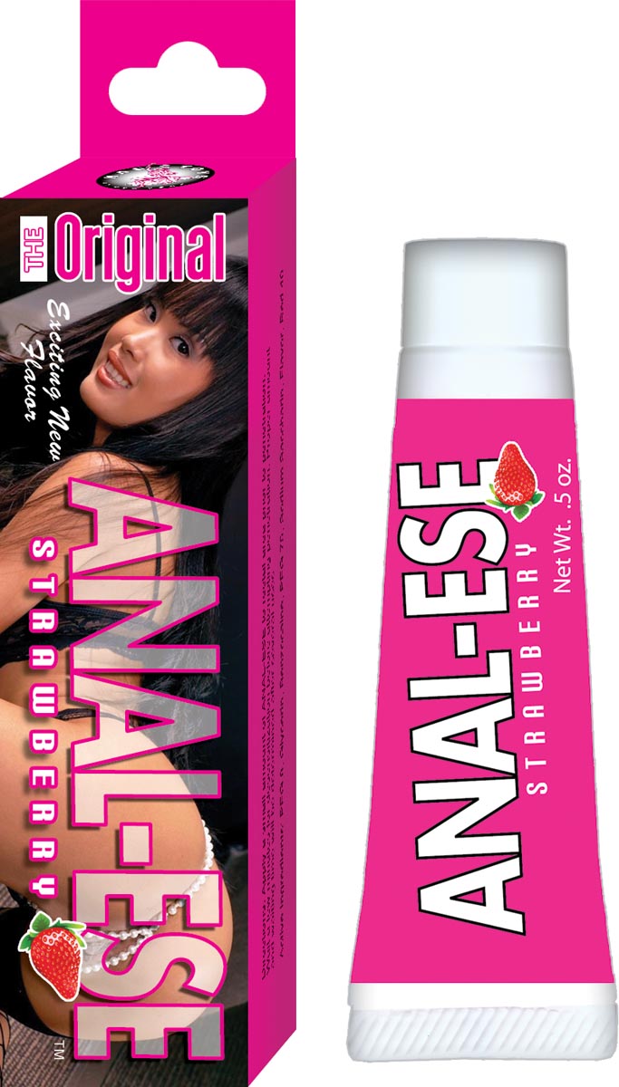 The original Anal Ese Cream Strawberry .5 ounce tube. Flavored desensitizing lubricant for men or women. Easy to use. Apply a small amount to rectal area prior to penetration. Slightly desensitizes anal area to make anal sex a pleasure plus reduces pain.