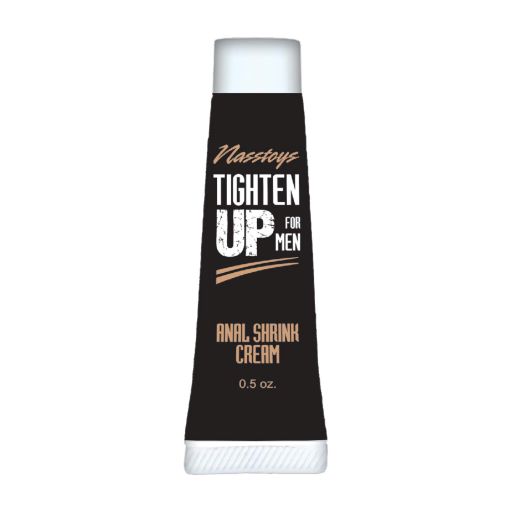 Tighten Up Anal Shrink Cream for Men .5 ounce from Nasstoys of New York. For that super tight sensation. Glycerin based natural tightening agent for an extra gripping experience. Net weight: 0.5 ounce. Ingredients: Potassium Alum in a washable base of PEG