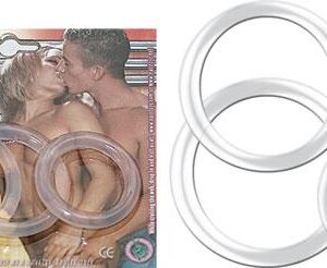 Magnum Force Clear Cock Ring Set from Nasstoys of NY. The ultimate Silicone cock ring trio set with small