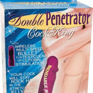 Double Penetrator Cockring Purple from Nasstoys of New York. Image what you could do if you had two! Double Penetrator Cock Ring Purple. This cock ring gives you the control and the power you need to penetrate every opening at once. Cock ring comes with a