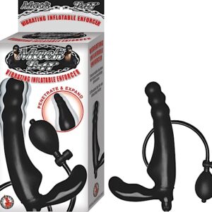 Mack Tuff Vibrating Inflatable Enforcer features variable speeds. Easy squeeze hand pump. RoHS compliant phthalate free material: Latex. Sizes: inflatable dildo length 8.5 inches