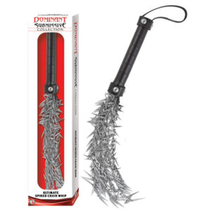 Dominant Submissive Collection Ultimate Spiked Chain Whip from Nasstoys of New York.