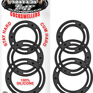 Mack Tuff Cockswellers Black from Nasstoys of New York. 3 Silicone erection enhancers. Stay hard. Cum hard. Waterproof