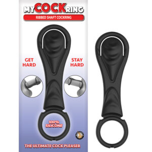 My Cockring Ribbed Shaft Cock Ring Black from Nasstoys of New York. Get hard