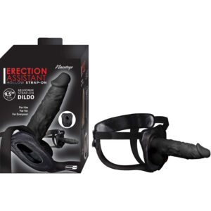 Erection Assistant Hollow Strap On 9.5 inches Black from Nasstoys of New York. Erection Assistant Hollow 9.5 inches Strap On is fun for everyone! The hollow cavity allows for a penis user to insert themselves into the strap on to add girth or to help with