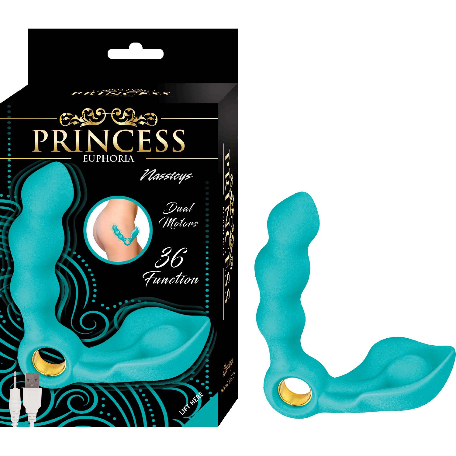 Princess Euphoria Blue Vibrator from Nasstoys of New York. Princess Euphoria is uniquely designed to be used vaginally or anally