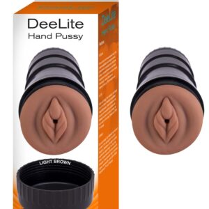 Dee Lite Hand Pussy Light Brown from Nasstoys of New York. DeeLite Strokers are the discreet way to pleasure your penis! Each tunnel is uniquely textured