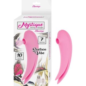Mystique Vibrating Suction Vibe Pink from Nasstoys of New York. Mystique Suction Vibe is two unique stimulators in one! At one side