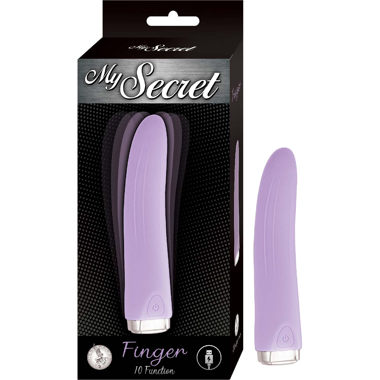 My Secret Finger Vibrator Purple from Nasstoys of New York. Finger shaped bullet style vibrator. My Secret Finger is your intimate companion