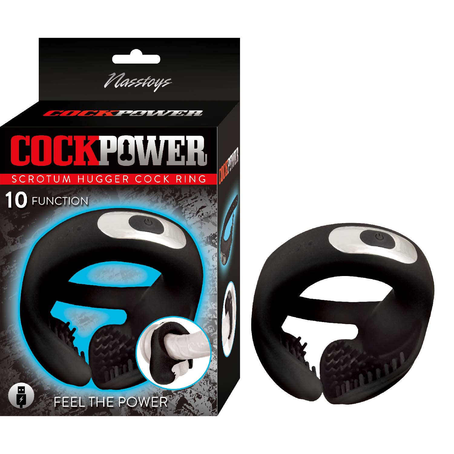 The Nasstoys Cock Power Scrotum Hugger Cock Ring is an innovative fusion of pleasure and design