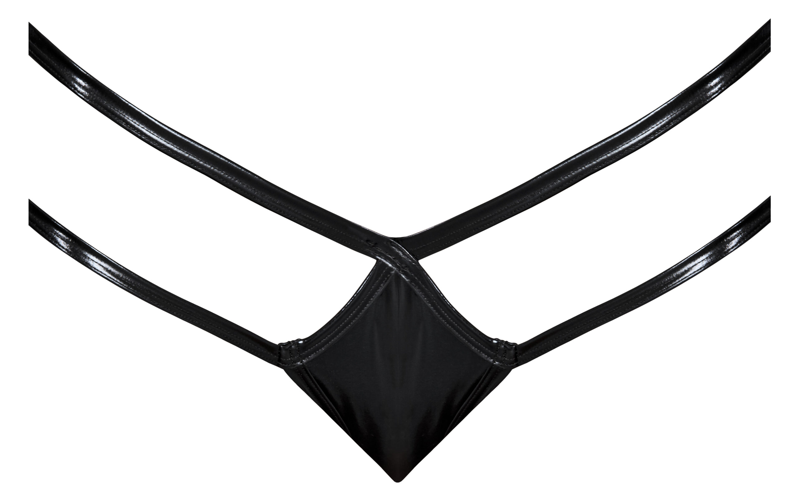 Liquid Onyx Crotchless Panty Black L/XL from Magic Silk Lingerie. From the Exposed by Magic Silk collection