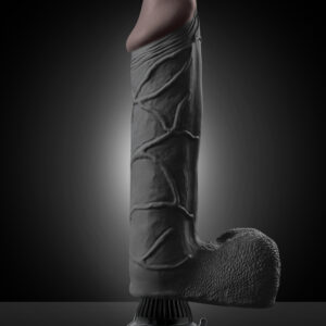 Real Feel Deluxe No. 11 Black 11 inches Realistic Vibrator with Wall Banger Suction Cup Technology. Enjoy the Real Feel of velvet soft