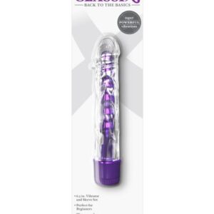 Classix Mr. Twister Purple Metallic Vibe with Thermoplastic Elastomers Sleeve from Pipedream Products. With his crystal clear sleeve and shiny metallic insides