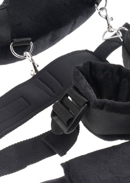 Fetish Fantasy Series Position Master With Cuffs from Pipedream Products. Let your imagination take you beyond your physical limits with the Position Master with Cuffs. The sturdy straps hold your legs firmly in place so they do not tire just when things