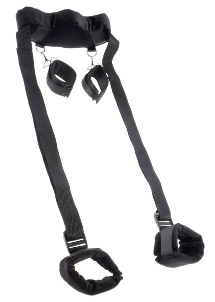 Fetish Fantasy Series Position Master With Cuffs from Pipedream Products. Let your imagination take you beyond your physical limits with the Position Master with Cuffs. The sturdy straps hold your legs firmly in place so they do not tire just when things
